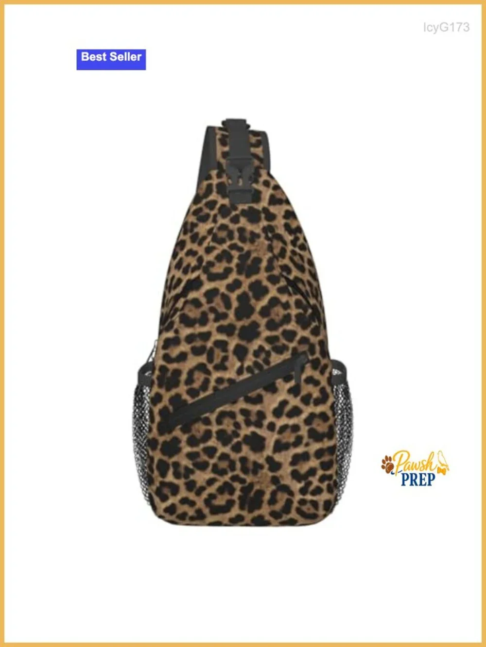 Leopard Print Sling Backpack with Adjustable Padded Strap for Travel Gym Hiking